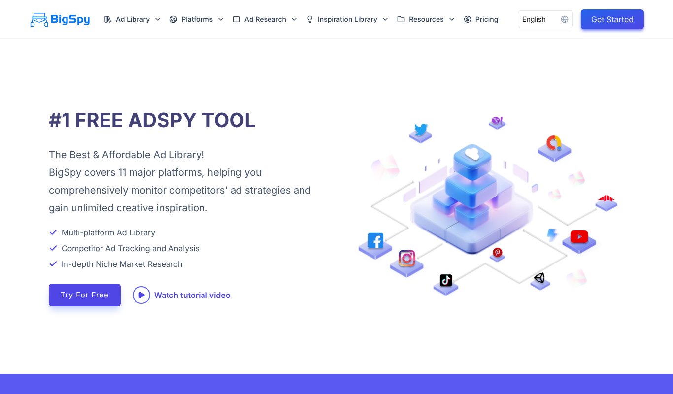 BigSpy homepage