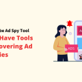 The text around it reads "9 Must-Have Tools, Best YouTube Ad Spy Tool, Uncovering Ad Strategies, TubeTarget." The image suggests that TubeTarget is a valuable tool for analyzing YouTube ad strategies.